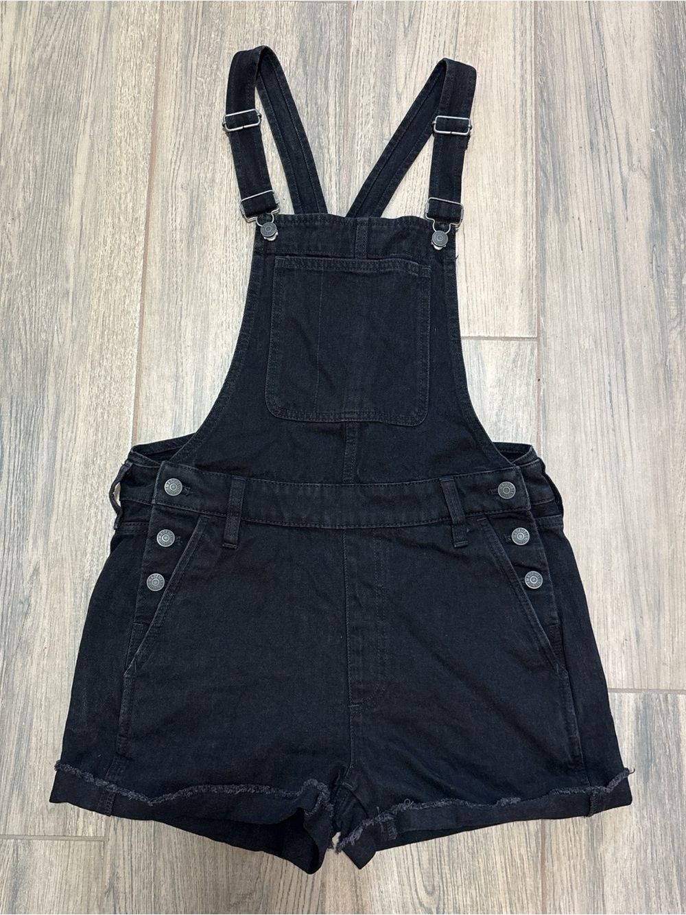 Madewell NWT Black Denim Short Overalls Western Festival size Small